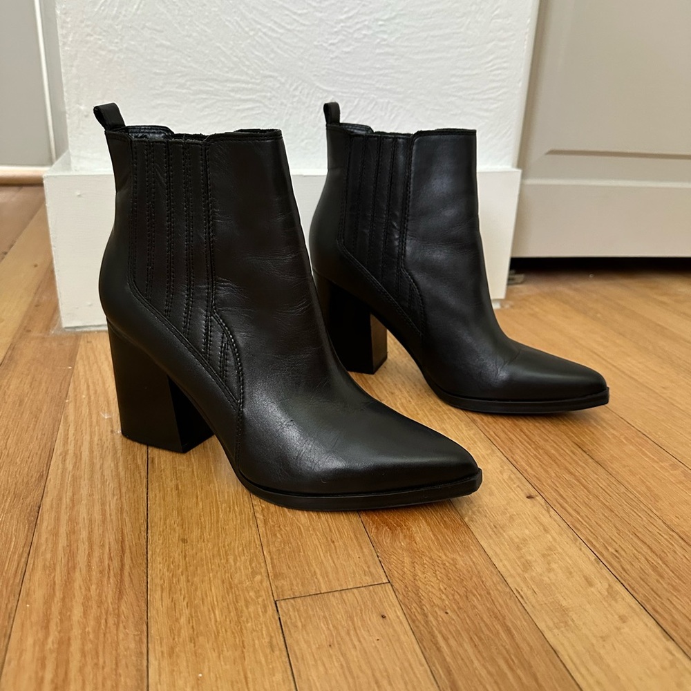 Marc Fischer Mayden Black Leather Ankle Boots